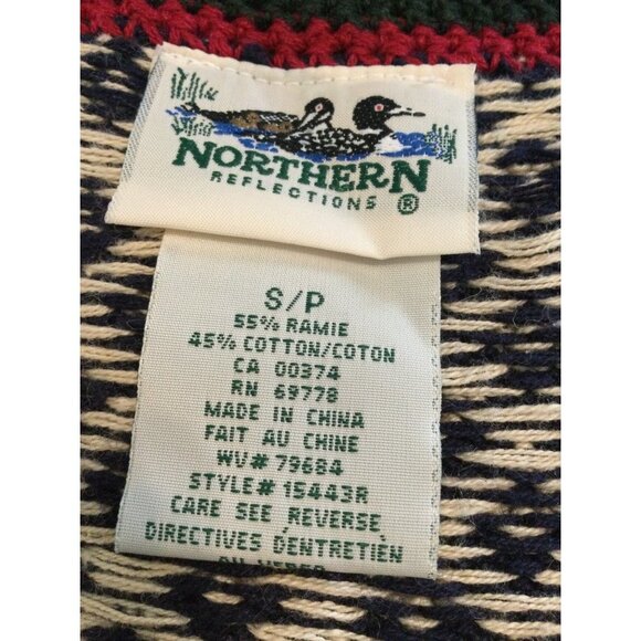 Vintage Northern Reflections 90s Womens Sweater Vest Size S Floral Geo Knit - Picture 6 of 6